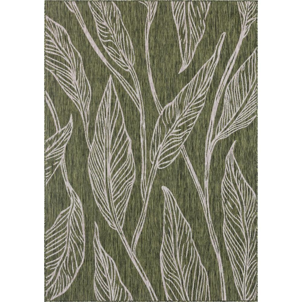 Outdoor Leaf Rug, Green (7' 0 x 10' 0). Picture 1