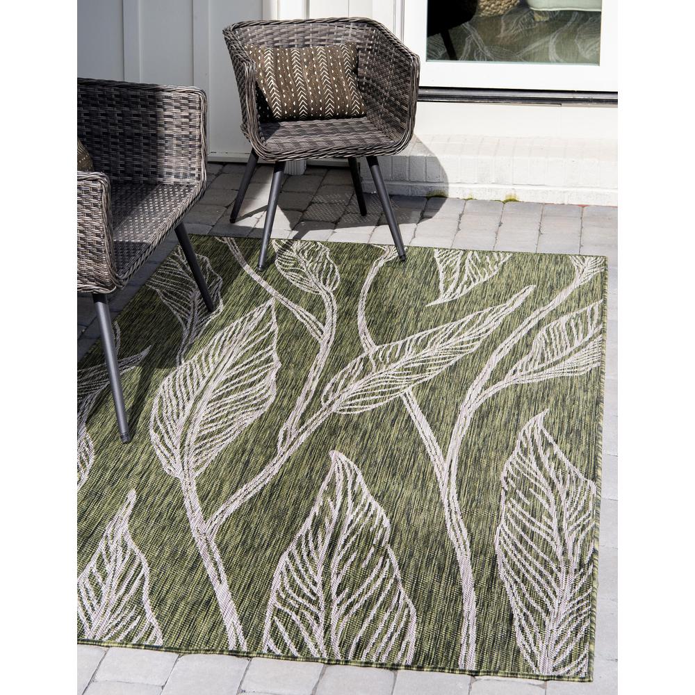 Outdoor Leaf Rug, Green (9' 0 x 12' 0). Picture 2