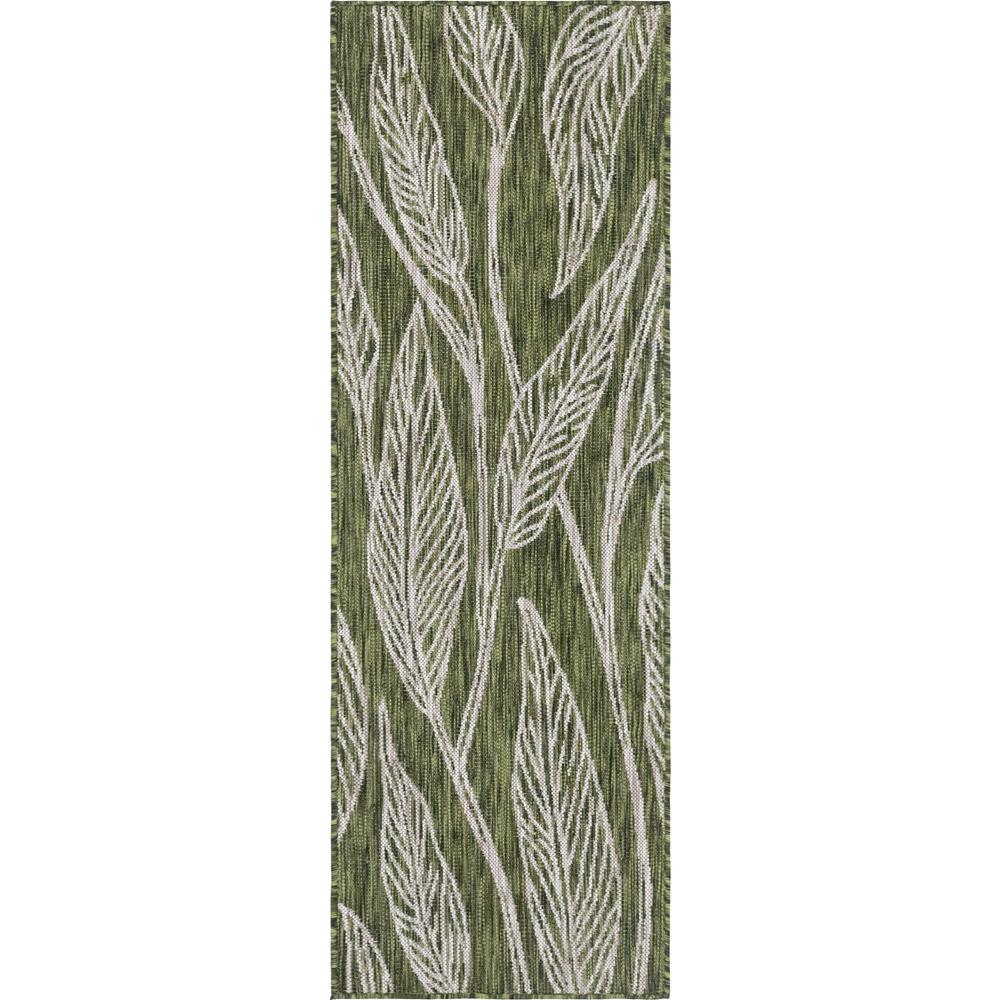 Outdoor Leaf Rug, Green (2' 0 x 6' 0). Picture 1