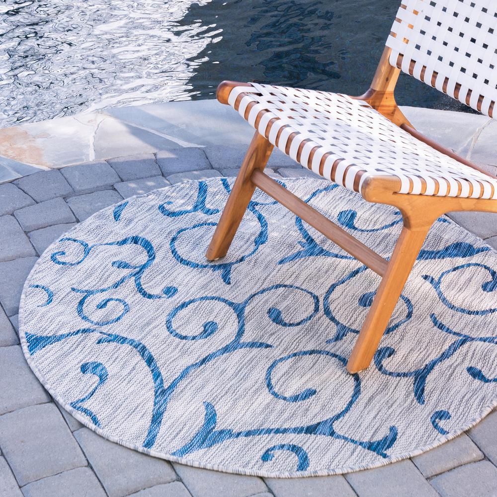 Outdoor Curl Rug, Light Gray (4' 0 x 4' 0). Picture 2