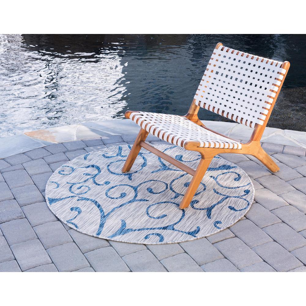 Outdoor Curl Rug, Light Gray (4' 0 x 4' 0). Picture 3