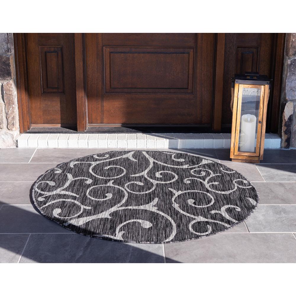 Outdoor Curl Rug, Charcoal Gray (4' 0 x 4' 0). Picture 3