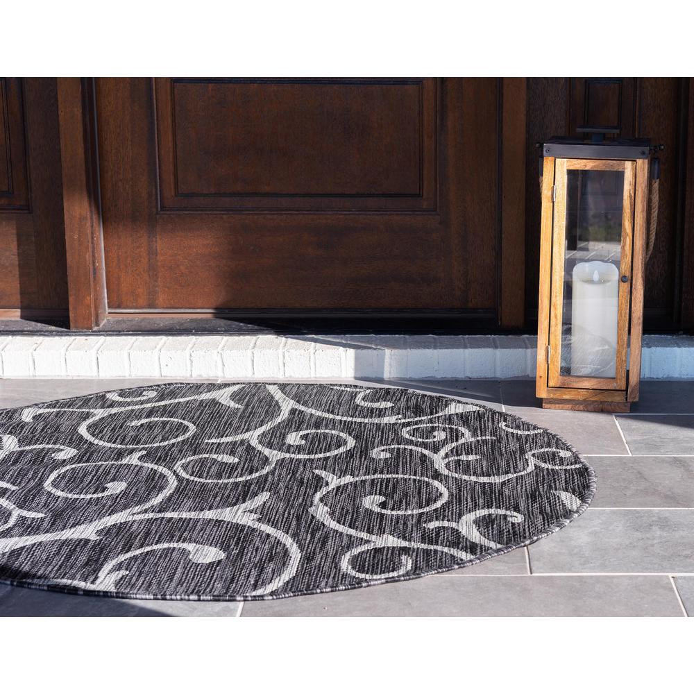 Outdoor Curl Rug, Charcoal Gray (4' 0 x 4' 0). Picture 4