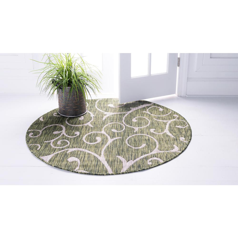 Outdoor Curl Rug, Green (4' 0 x 4' 0). Picture 3