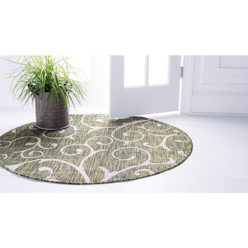 Outdoor Curl Rug, Green (4' 0 x 4' 0). Picture 4