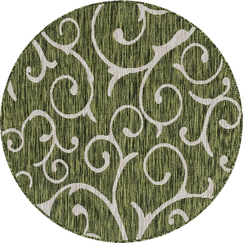 Outdoor Curl Rug, Green (4' 0 x 4' 0). Picture 1