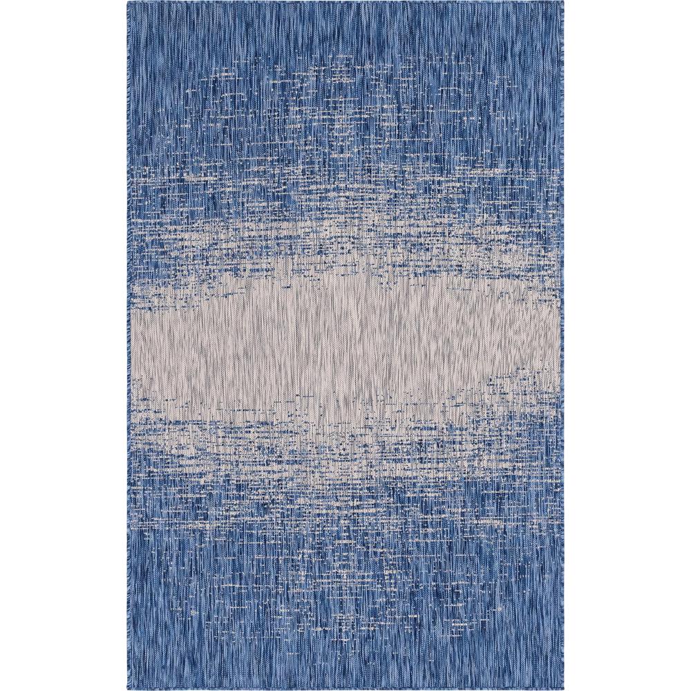 Outdoor Ombre Rug, Blue (5' 0 x 8' 0). Picture 1