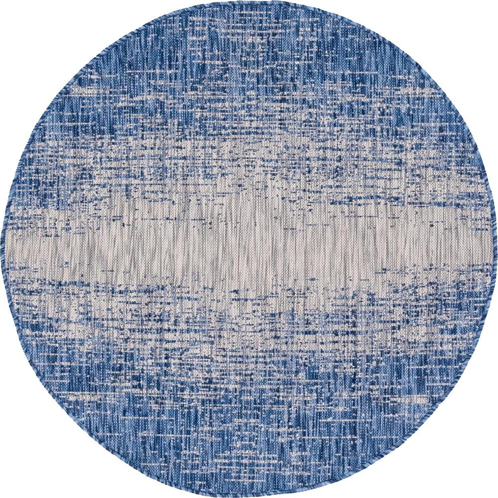 Outdoor Ombre Rug, Blue (4' 0 x 4' 0). Picture 1