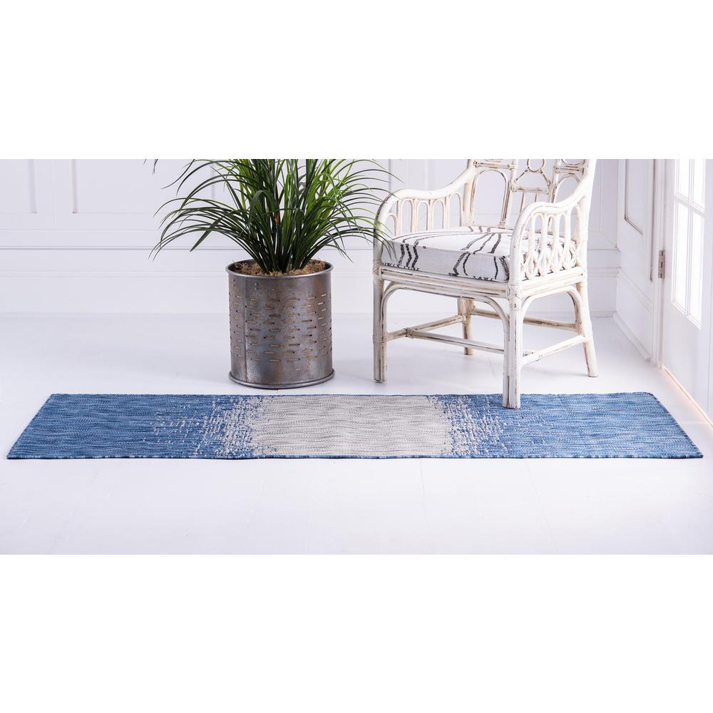 Outdoor Ombre Rug, Blue (2' 0 x 6' 0). Picture 3