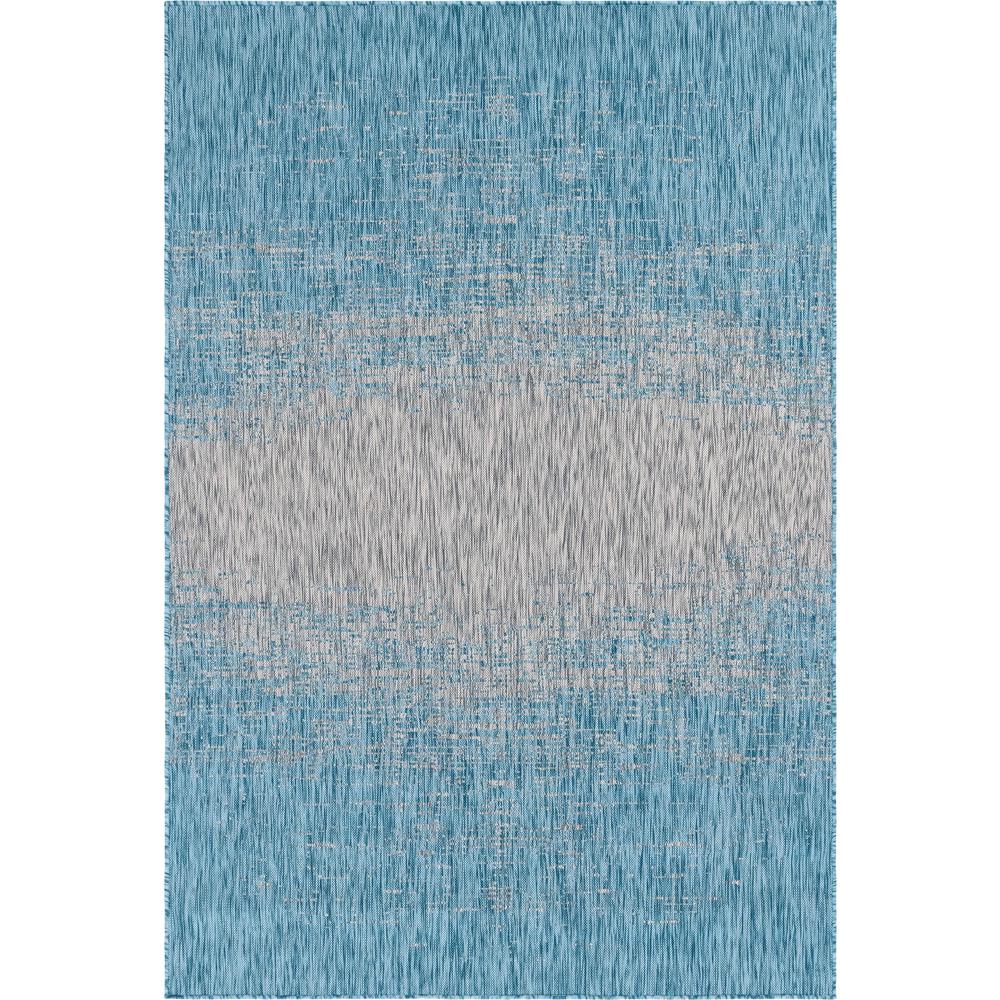 Outdoor Ombre Rug, Aqua Blue (6' 0 x 9' 0). Picture 1