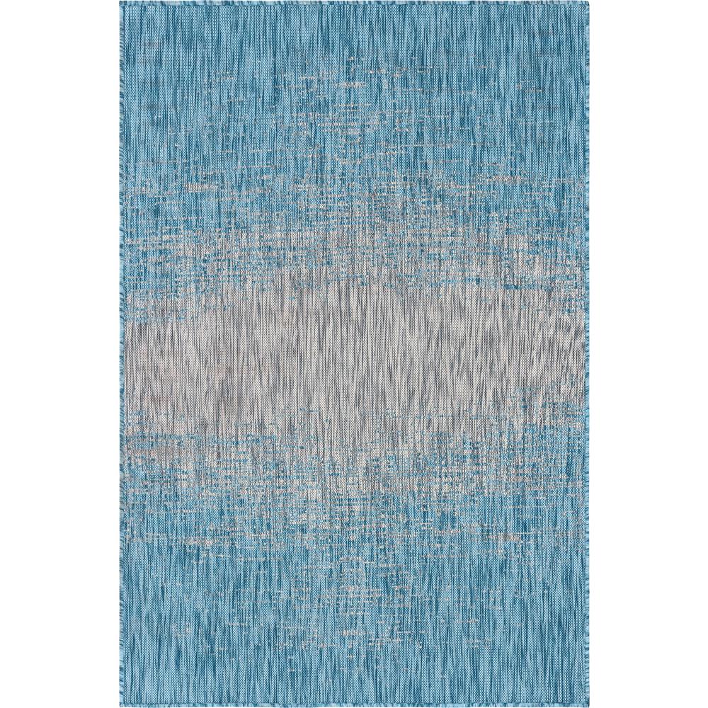 Outdoor Ombre Rug, Aqua Blue (4' 0 x 6' 0). Picture 1
