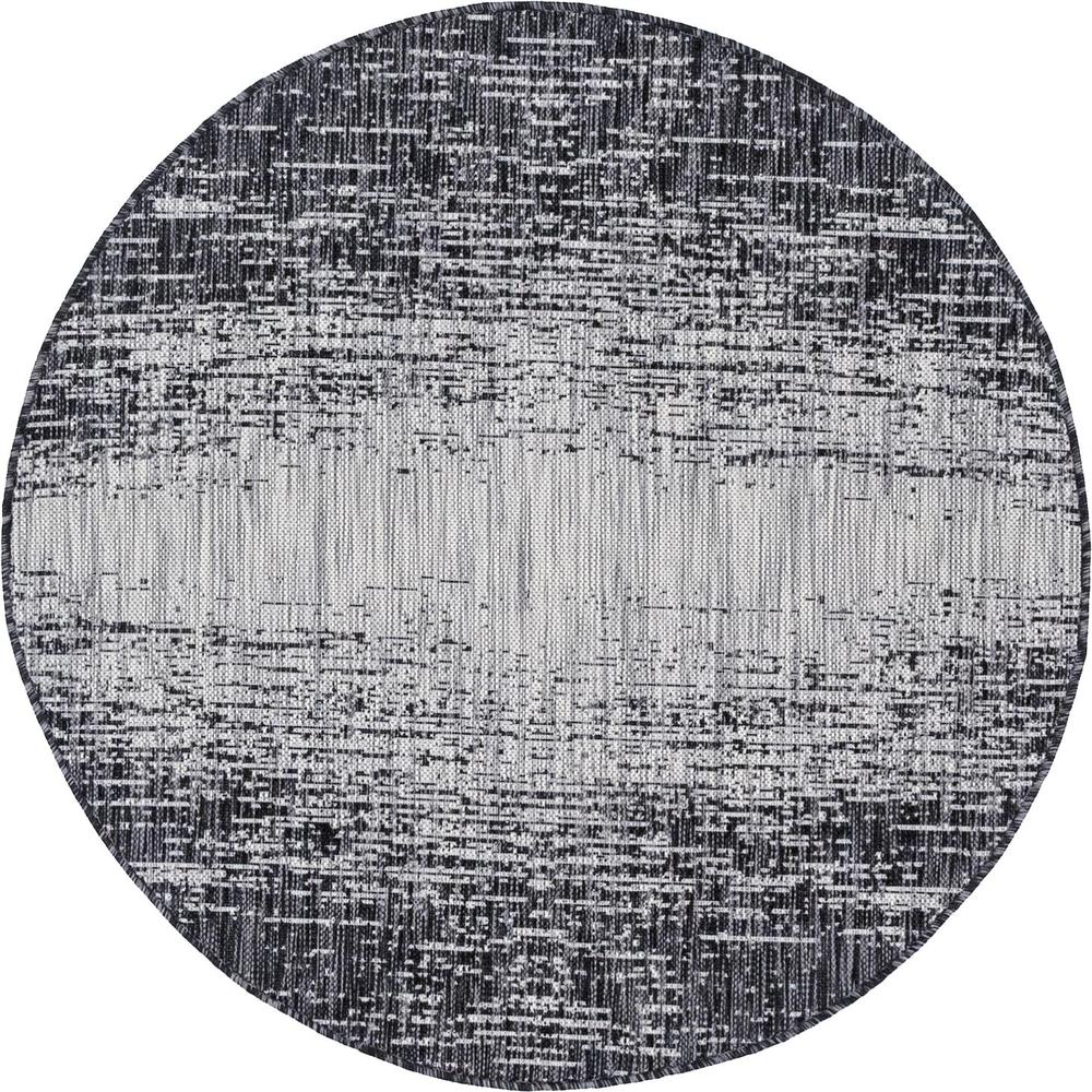 Outdoor Ombre Rug, Gray (4' 0 x 4' 0). Picture 1