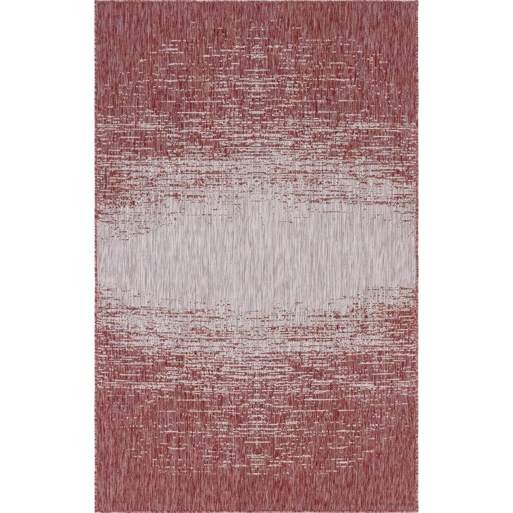 Outdoor Ombre Rug, Rust Red (5' 0 x 8' 0). Picture 1