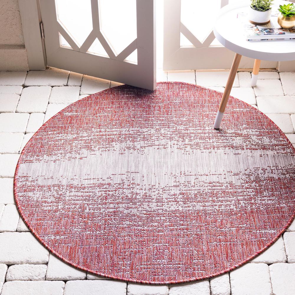 Outdoor Ombre Rug, Rust Red (4' 0 x 4' 0). Picture 2