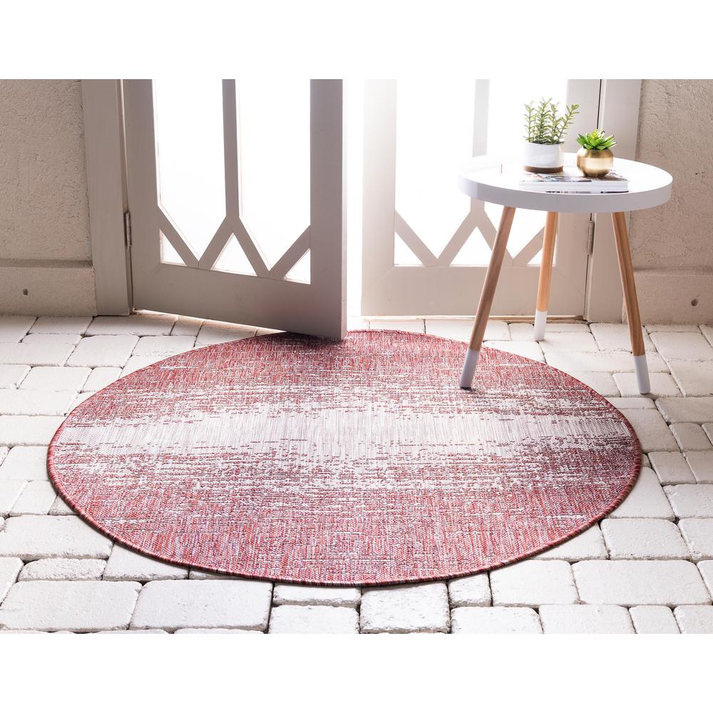 Outdoor Ombre Rug, Rust Red (4' 0 x 4' 0). Picture 3
