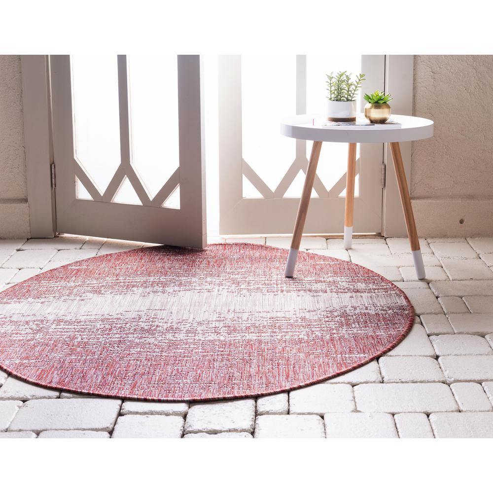 Outdoor Ombre Rug, Rust Red (4' 0 x 4' 0). Picture 4