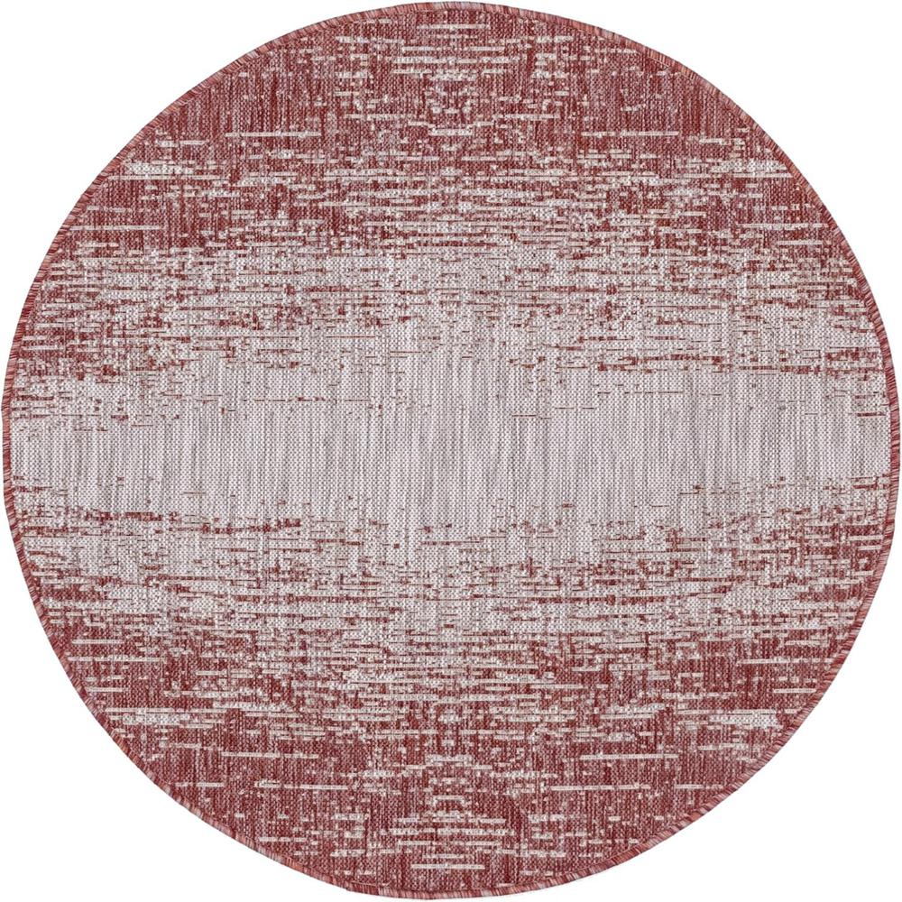 Outdoor Ombre Rug, Rust Red (4' 0 x 4' 0). The main picture.