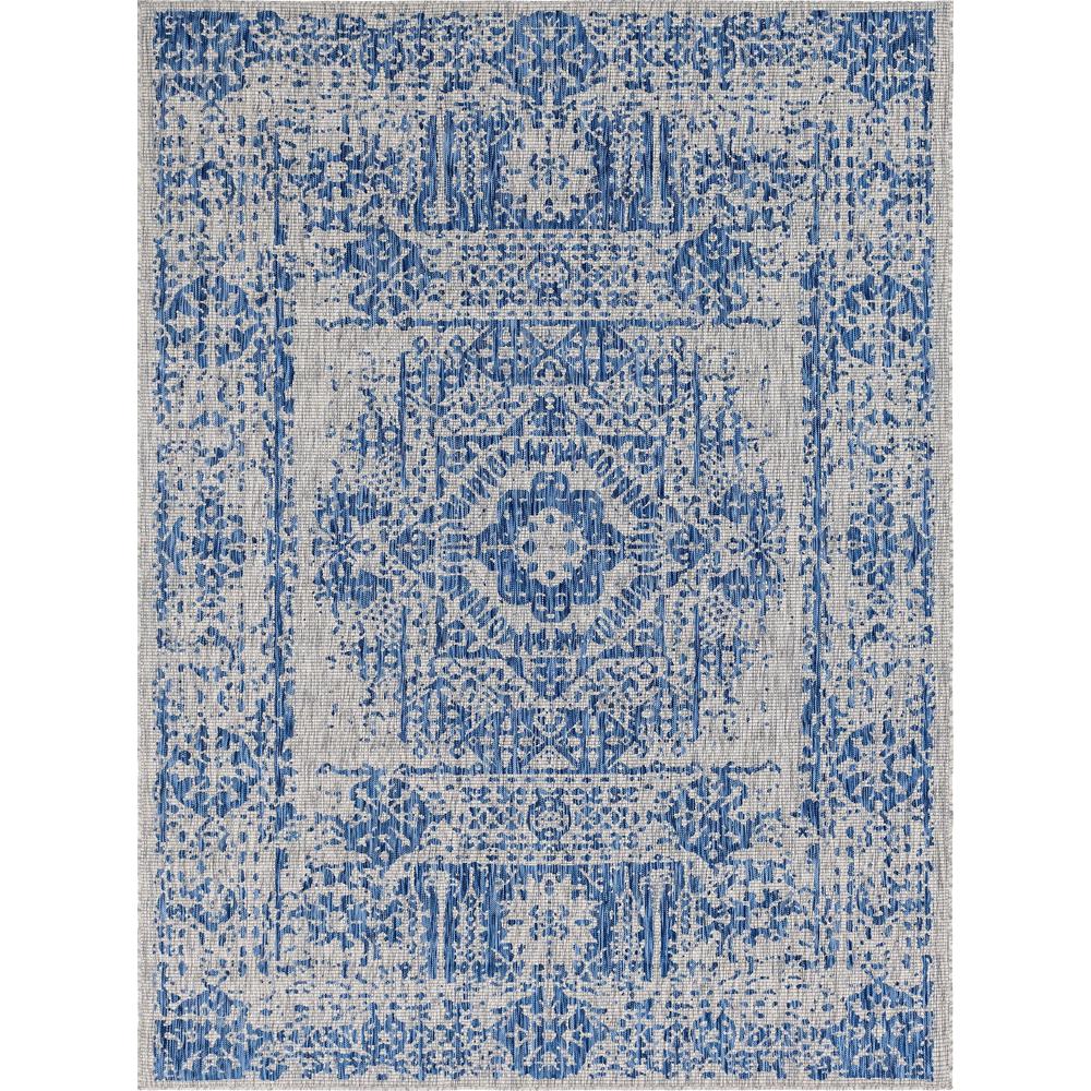 Outdoor Timeworn Rug, Blue (8' 0 x 11' 4). Picture 1