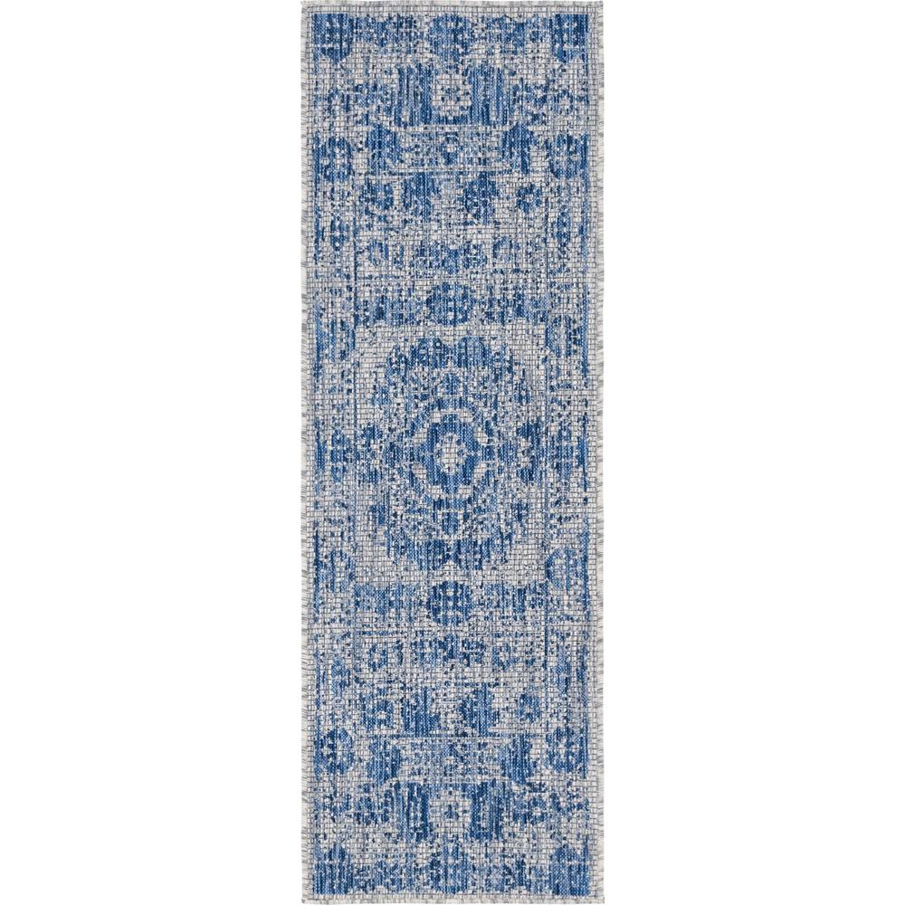 Outdoor Timeworn Rug, Blue (2' 0 x 6' 0). The main picture.