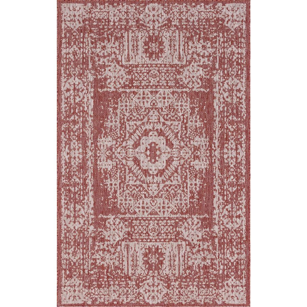 Outdoor Timeworn Rug, Rust Red (5' 0 x 8' 0). Picture 1