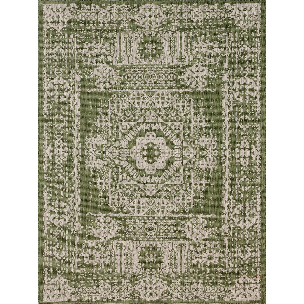 Outdoor Timeworn Rug, Green (9' 0 x 12' 0). Picture 1