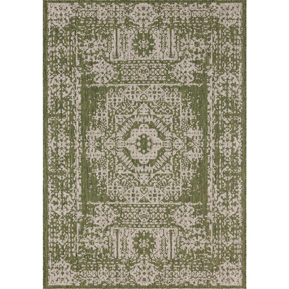 Outdoor Timeworn Rug, Green (8' 0 x 11' 4). Picture 1