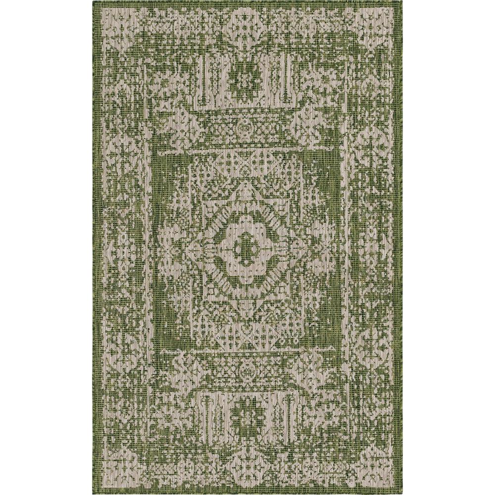 Outdoor Timeworn Rug, Green (5' 0 x 8' 0). Picture 1
