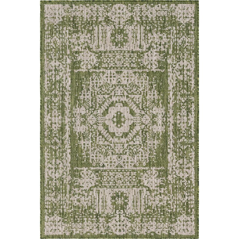 Outdoor Timeworn Rug, Green (4' 0 x 6' 0). Picture 1
