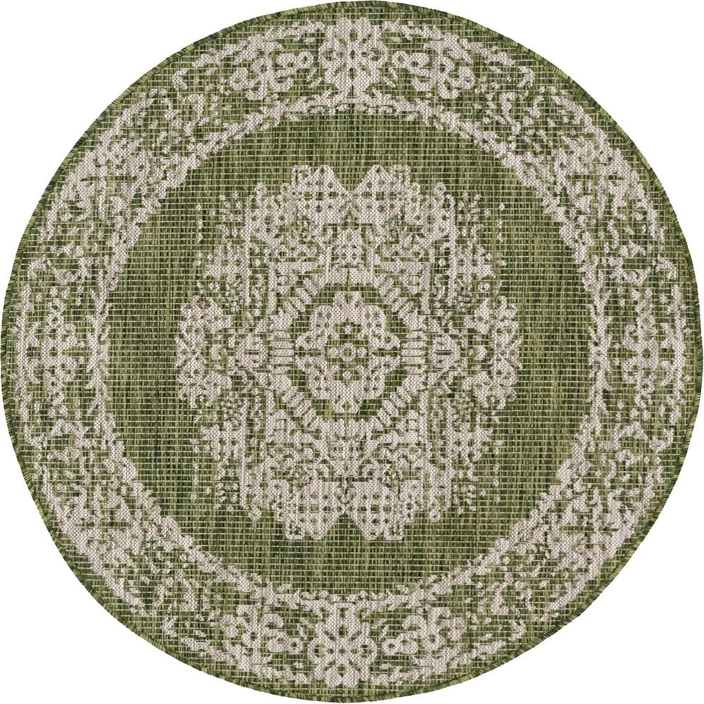 Outdoor Timeworn Rug, Green (4' 0 x 4' 0). Picture 1