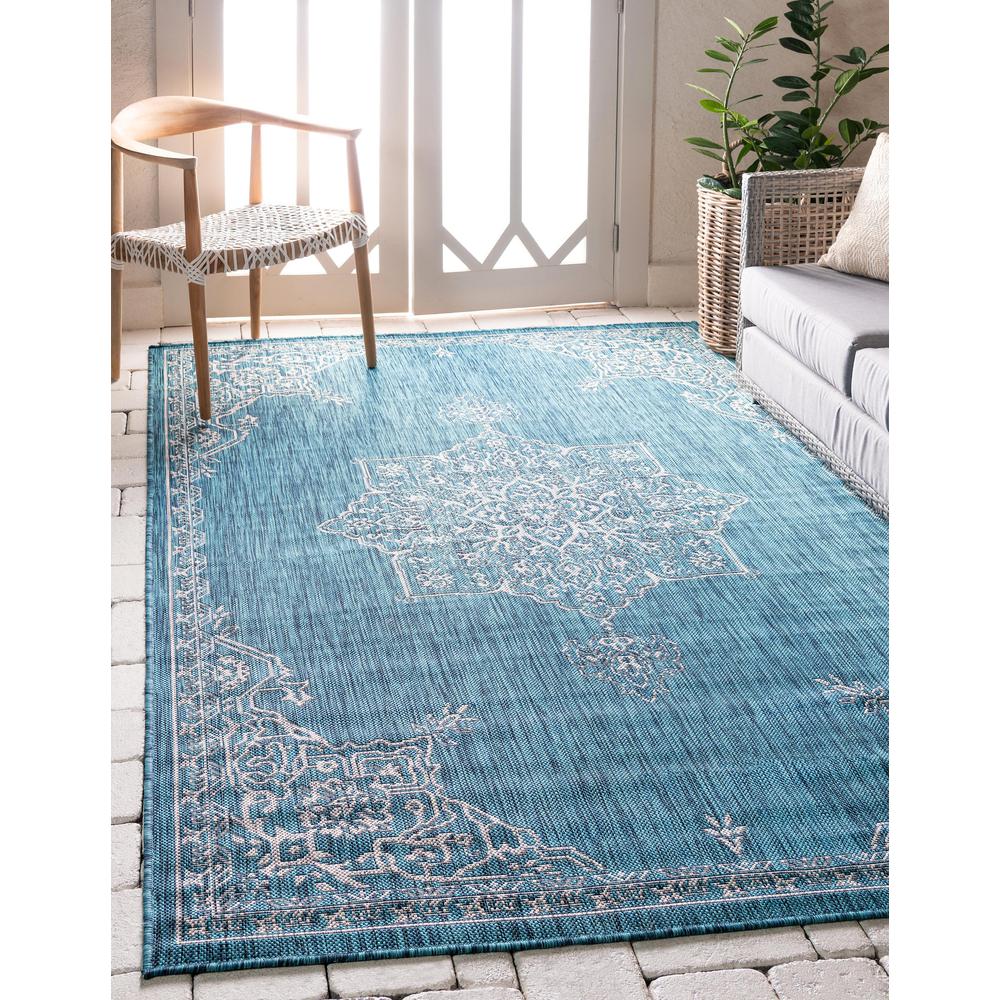 Outdoor Antique Rug, Teal (8' 0 x 11' 4). Picture 2