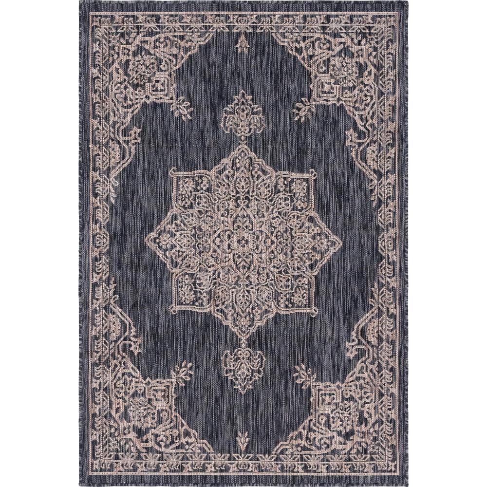 Outdoor Antique Rug, Charcoal Gray (4' 0 x 6' 0). Picture 1
