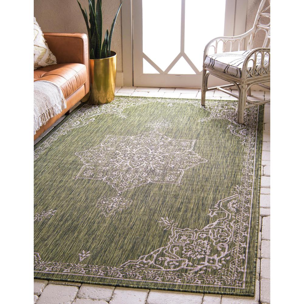 Outdoor Antique Rug, Green (7' 0 x 10' 0). Picture 2