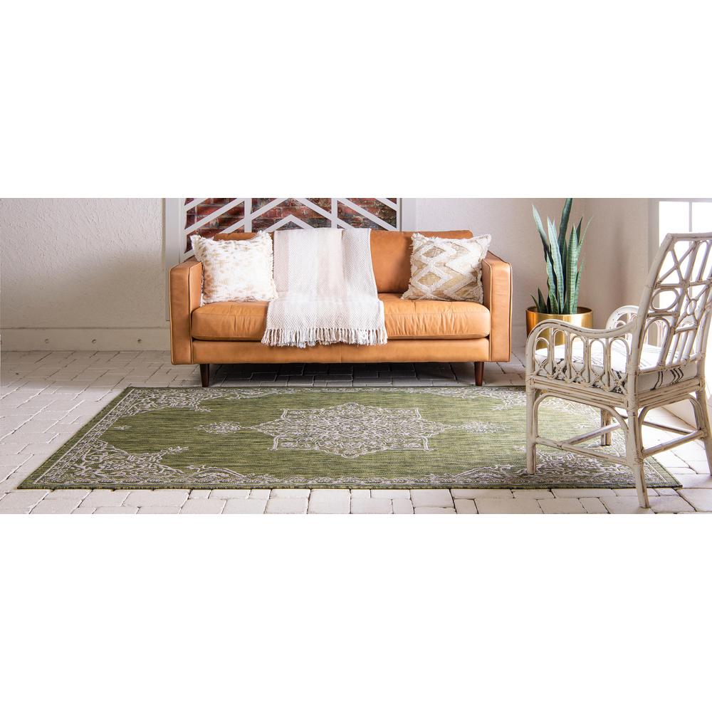 Outdoor Antique Rug, Green (7' 0 x 10' 0). Picture 3