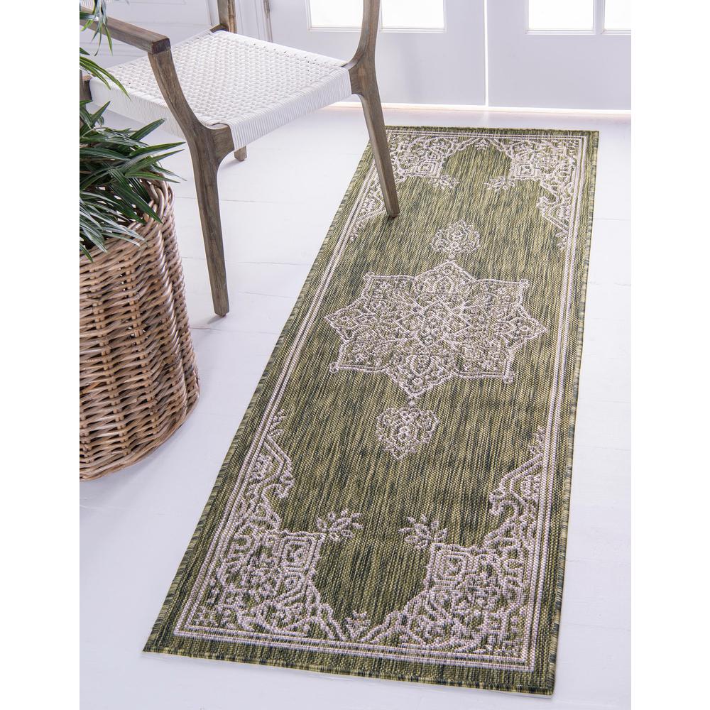 Outdoor Antique Rug, Green (2' 0 x 6' 0). Picture 2