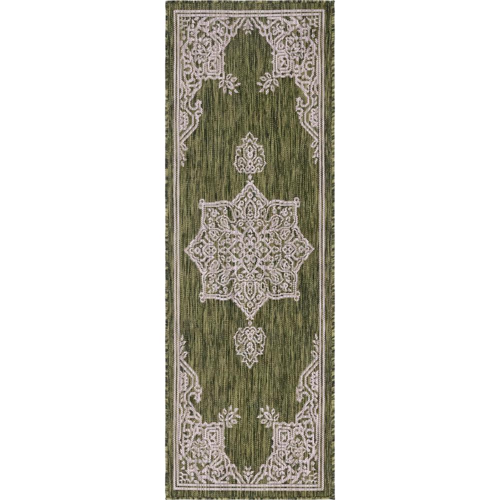 Outdoor Antique Rug, Green (2' 0 x 6' 0). Picture 1