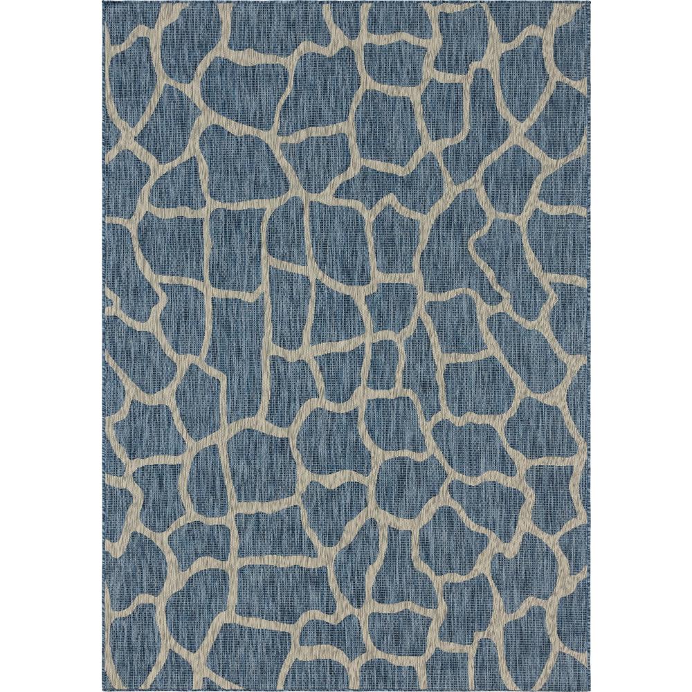 Outdoor Giraffe Rug, Blue (7' 0 x 10' 0). The main picture.