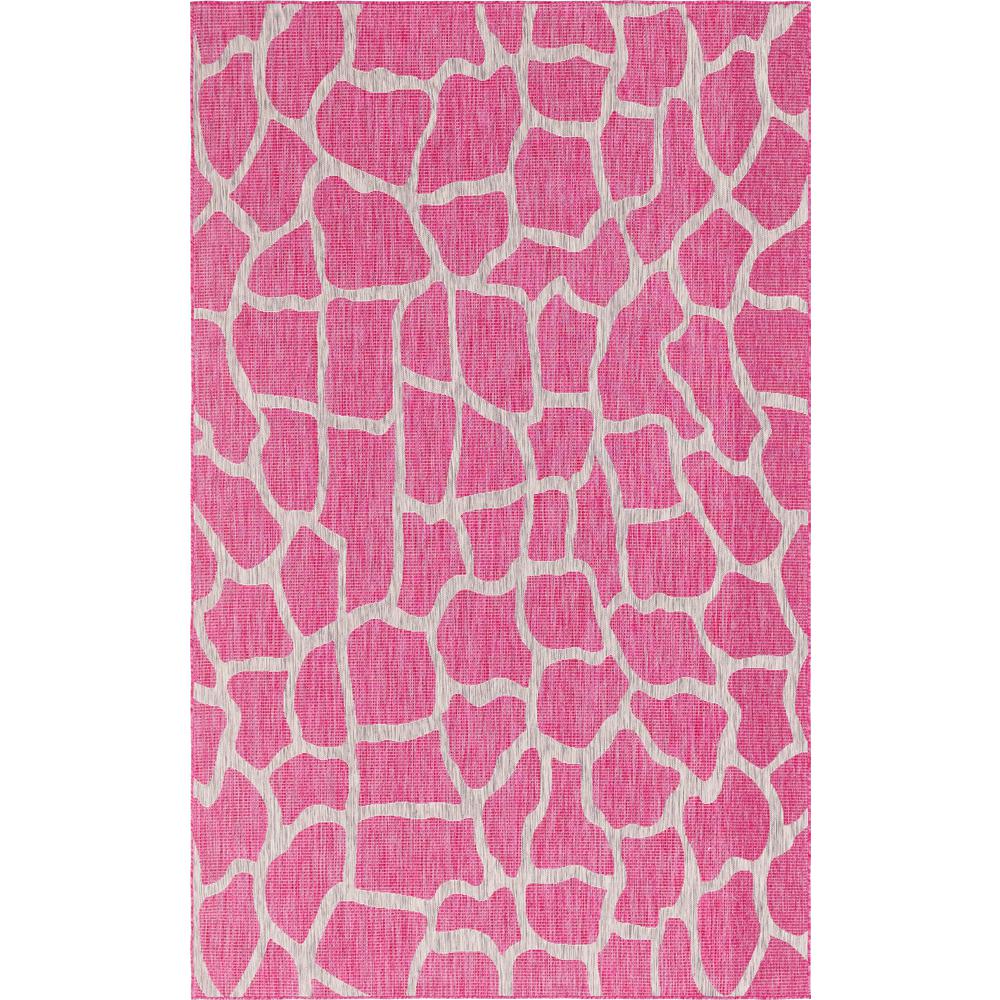 Outdoor Giraffe Rug, Pink (5' 0 x 8' 0). Picture 1