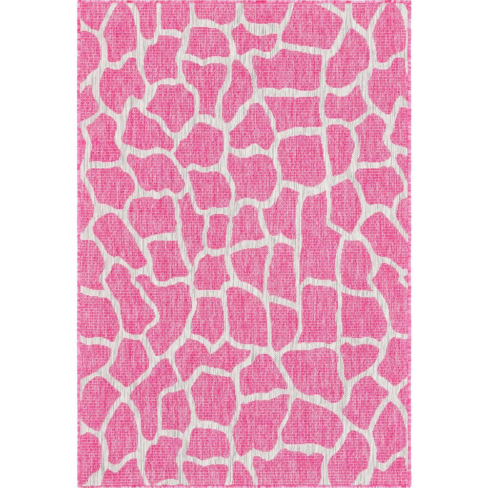 Outdoor Giraffe Rug, Pink (4' 0 x 6' 0). Picture 1