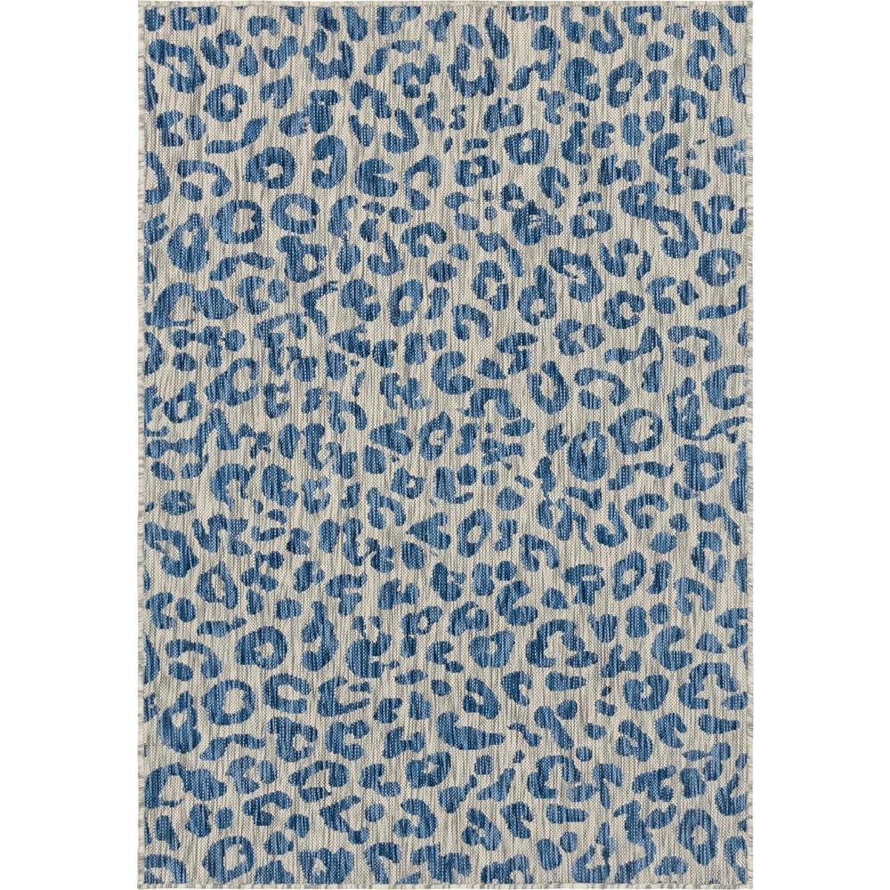 Outdoor Leopard Rug, Blue (6' 0 x 9' 0). Picture 1