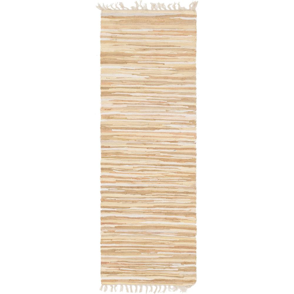 Striped Chindi Cotton Rug, Beige (2' 7 x 6' 7). Picture 1
