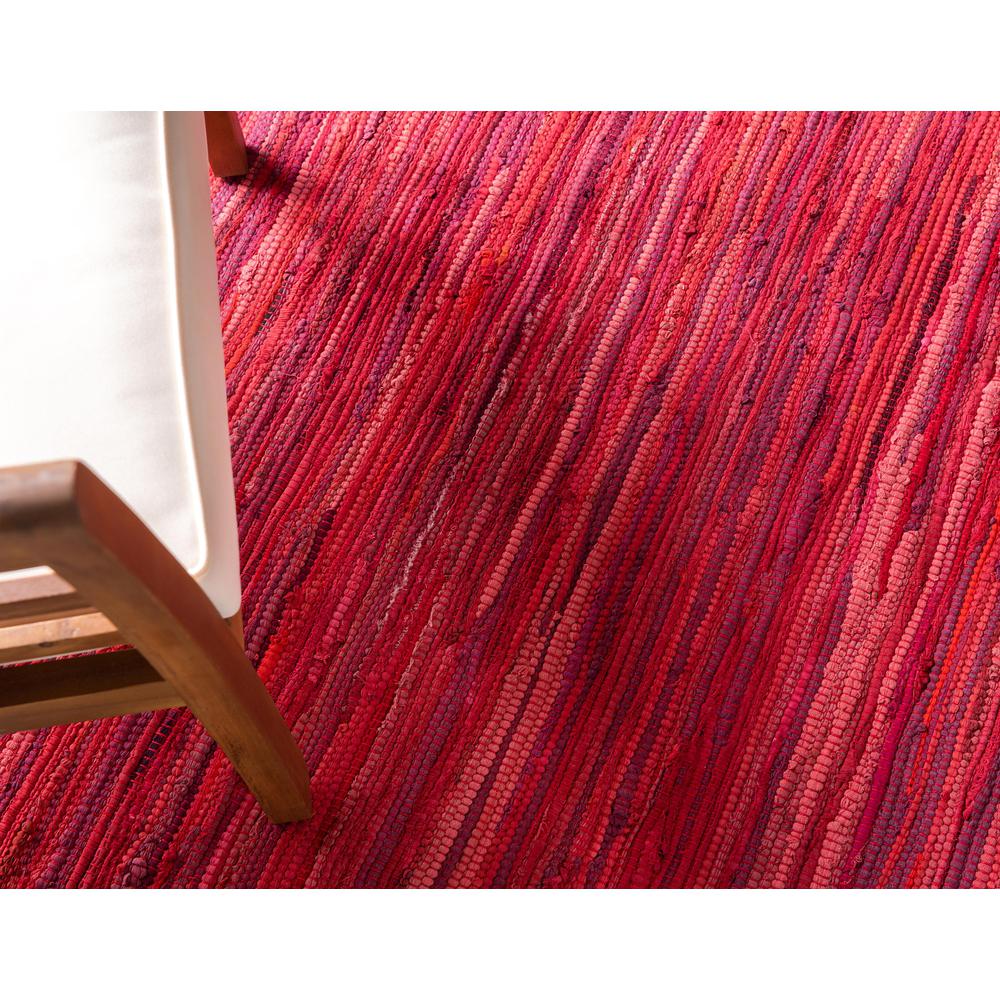Striped Chindi Cotton Rug, Red (9' 0 x 12' 0). Picture 5