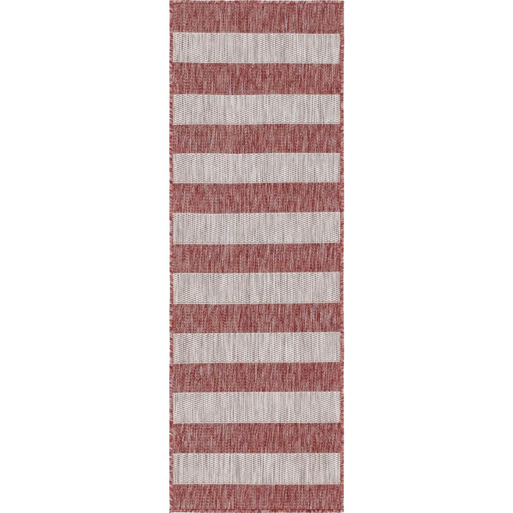 Unique Loom Outdoor Distressed Stripe Rug. The main picture.