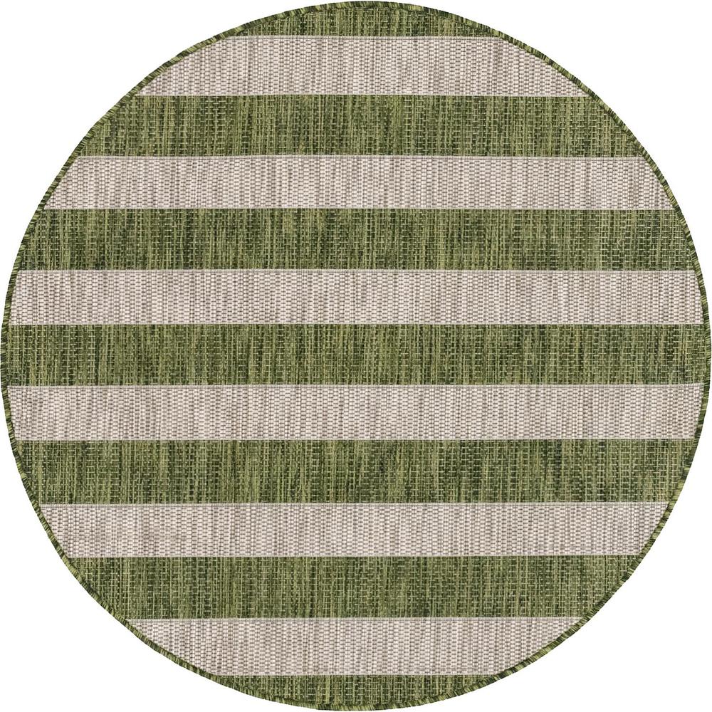 Outdoor Distressed Stripe Rug, Green (4' 0 x 4' 0). Picture 1