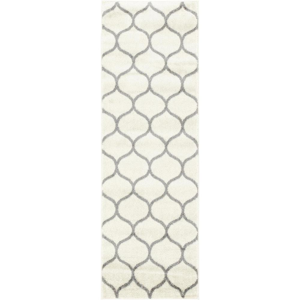 Rounded Trellis Frieze Rug, Ivory (2' 0 x 6' 0). Picture 1