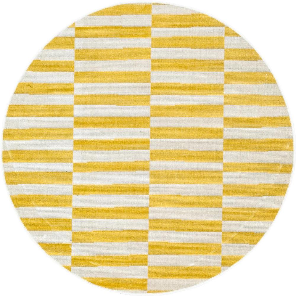 Striped Williamsburg Rug, Yellow (3' 7 x 3' 7). Picture 1