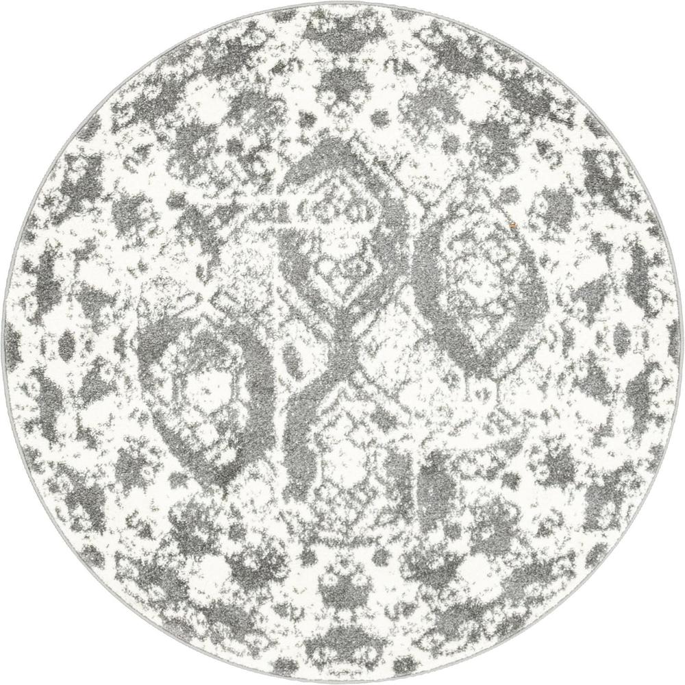 Piazza Rosso Rug, Light Gray (4' 0 x 4' 0). Picture 1