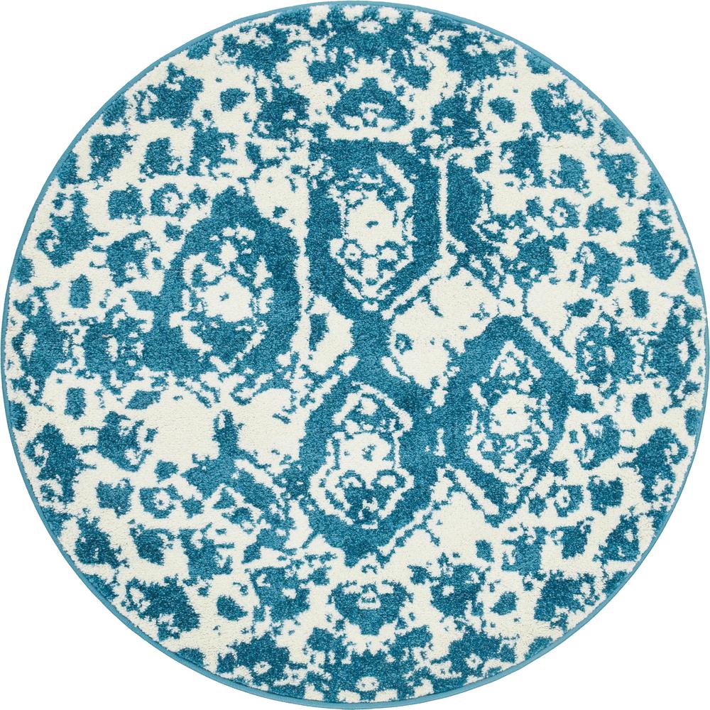 Piazza Rosso Rug, Blue (3' 3 x 3' 3). Picture 1