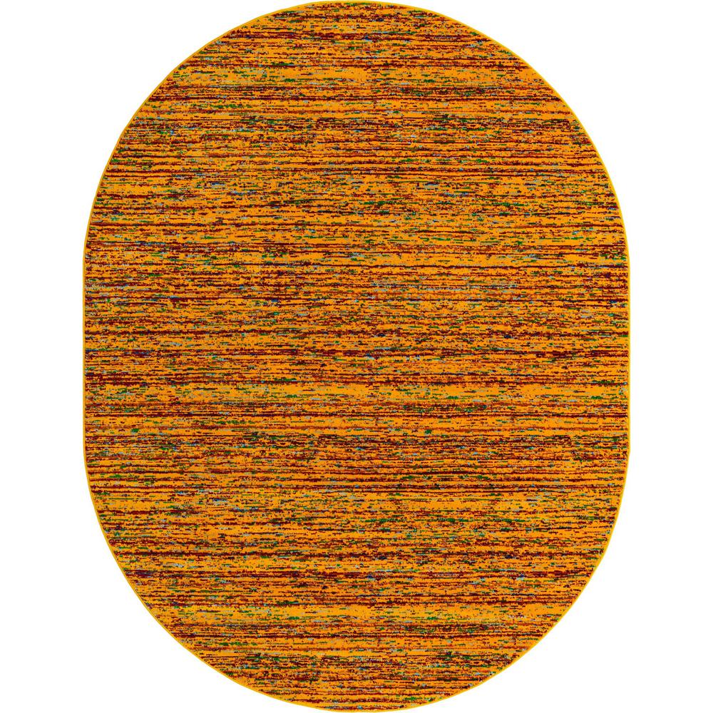 Unique Loom 8x10 Oval Rug in Yellow (3160712). Picture 1