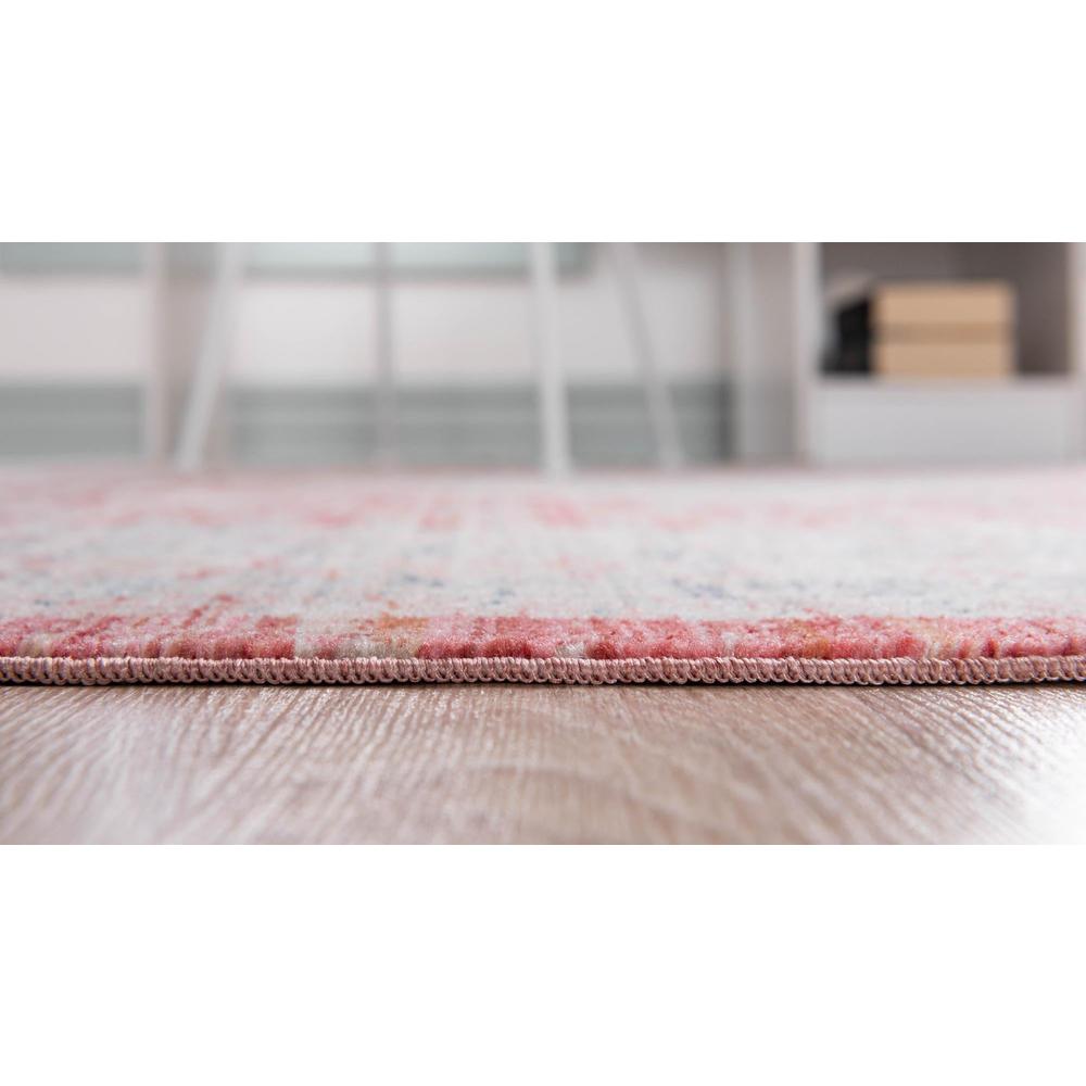 Unique Loom 4 Ft Round Rug in Red (3147975). Picture 4