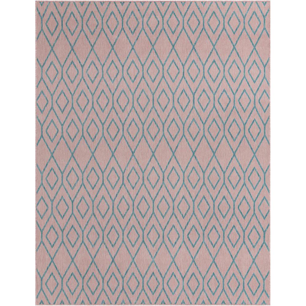 Jill Zarin Outdoor Turks and Caicos Area Rug 7' 10" x 10' 0", Rectangular Pink and Aqua. The main picture.